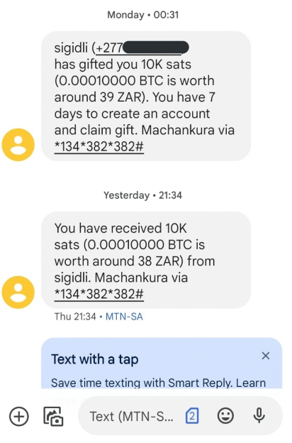 В ЮАР представили сервис биткоин-переводов через SMS