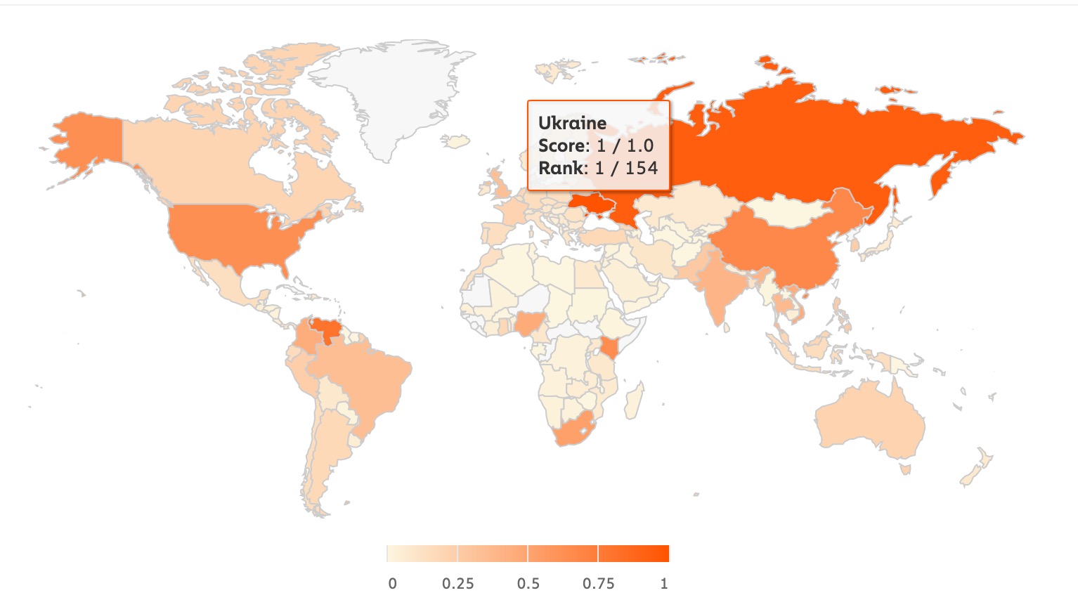 Украина и Россия вышли в лидеры глобального индекса принятия криптовалют от Chainalysis