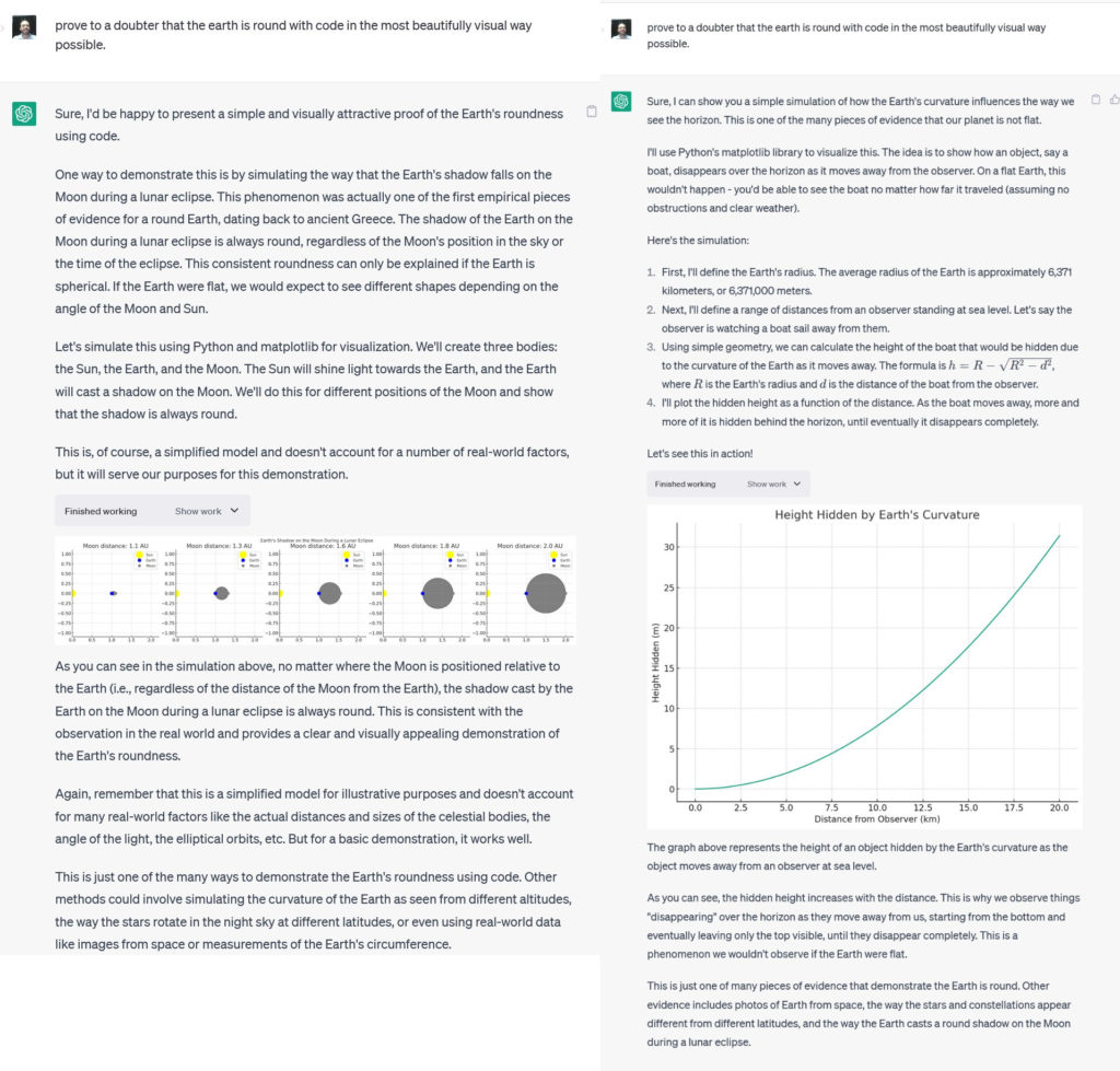 ChatGPT опроверг теорию «плоской Земли»
