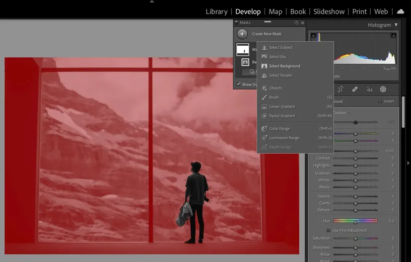 Select objects in Adobe Lightroom