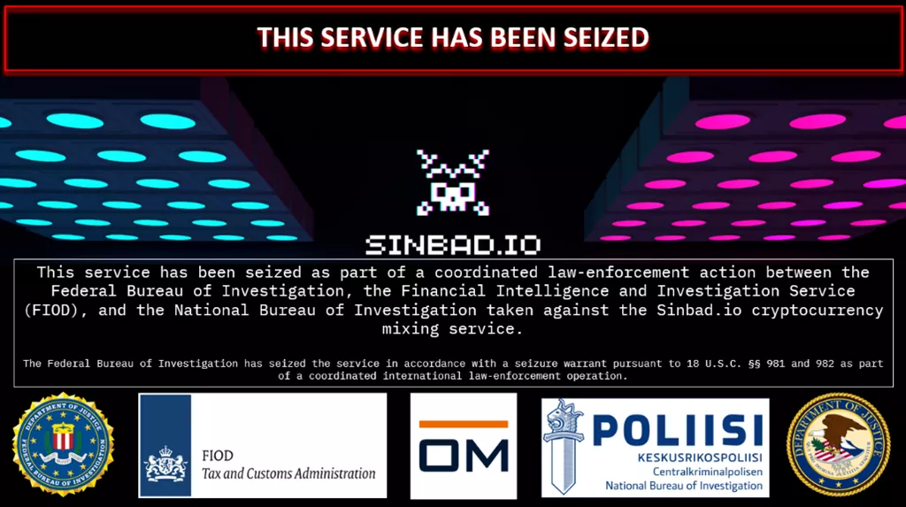 Биткоин-миксер Sinbad.io попал под санкции США после изъятия серверов