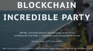 В Одессе пройдет международная блокчейн-конференция BIP 001
