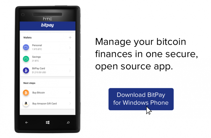 BitPay разрабатывает биткоин-кошелек для Windows Phone