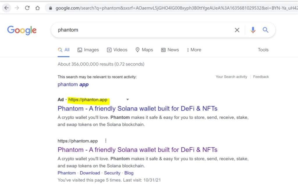 Пользователи кошельков MetaMask и Phantom потеряли $500 000 из-за рекламы Google