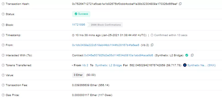 Виталик Бутерин отправил $10 000 в стейкинг токенов Synthetix