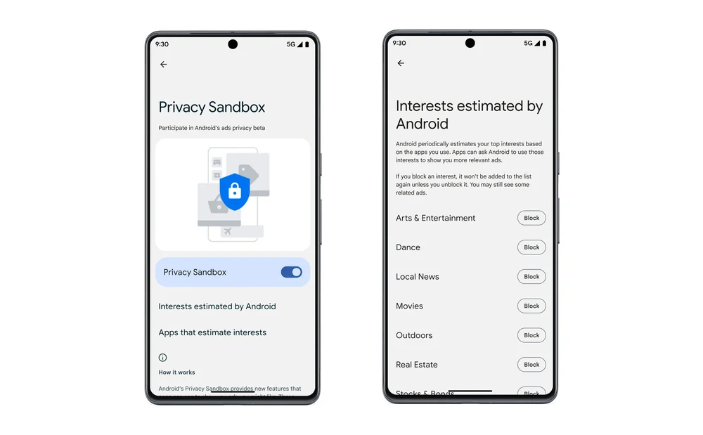 Настройка Privacy Sandbox в Android