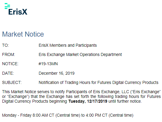 Биржа ErisX запустит торговлю биткоин-фьючерсами 17 декабря