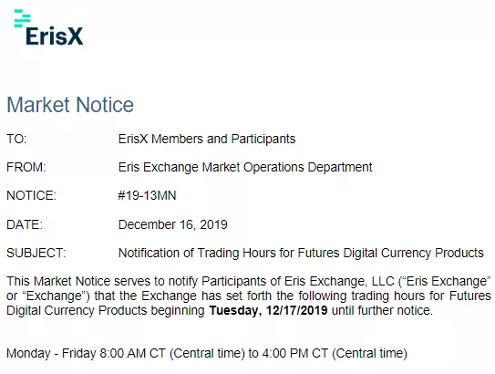 Биржа ErisX запустит торговлю биткоин-фьючерсами 17 декабря