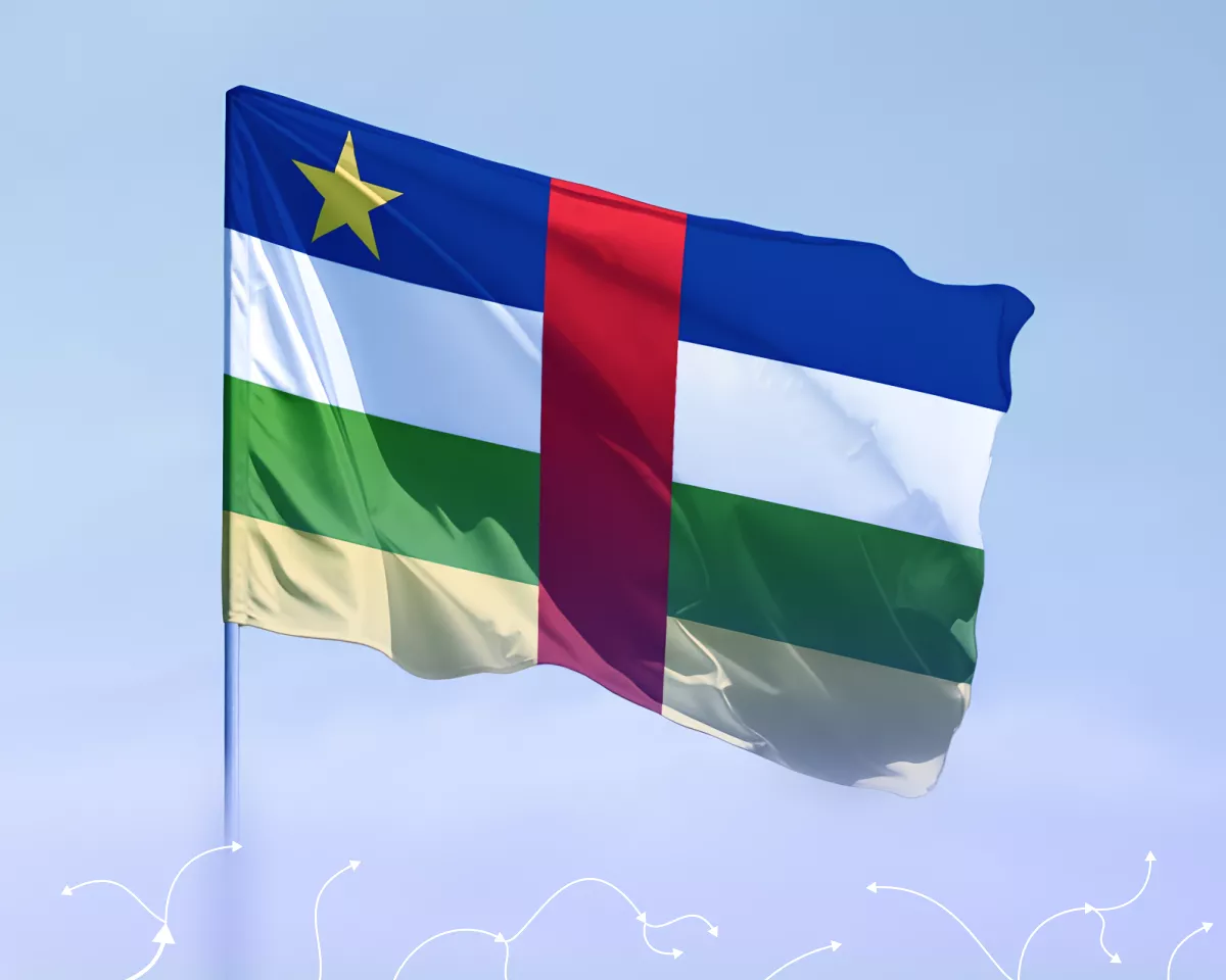 Flag of the Central African Republic Центральноафриканская республика криптовалюты