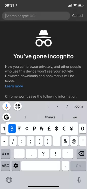 Google добавил символ биткоина на клавиатуру для пользователей iPhone