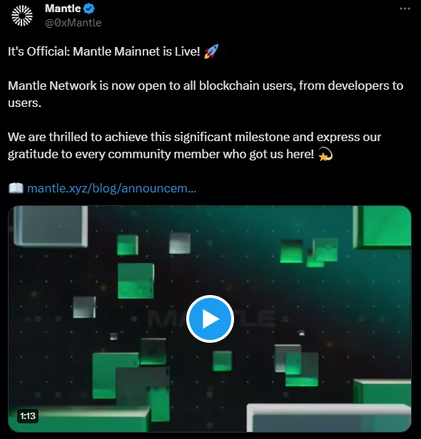 Mantle Network запустил альфа-версию мейннета