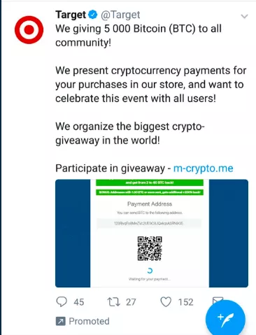 Взломанный Twitter-аккаунт Google G Suite продвигал мошеннические раздачи биткоинов