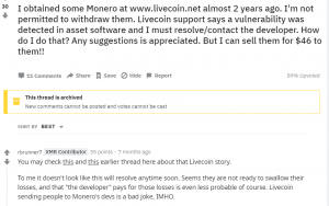 Пользователи обвинили биткоин-биржу Livecoin в присвоении «украденных» Monero