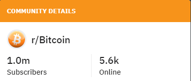 Число подписчиков сабреддита r/Bitcoin перевалило за 1 млн