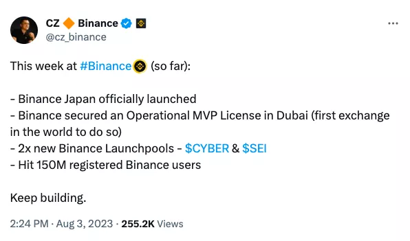 Количество пользователей Binance превысило 150 млн