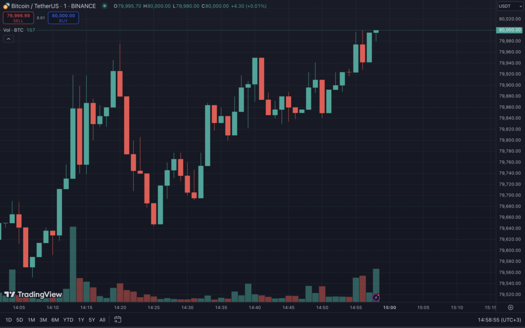 Биткоин обновил исторический максимум на отметке $80 000