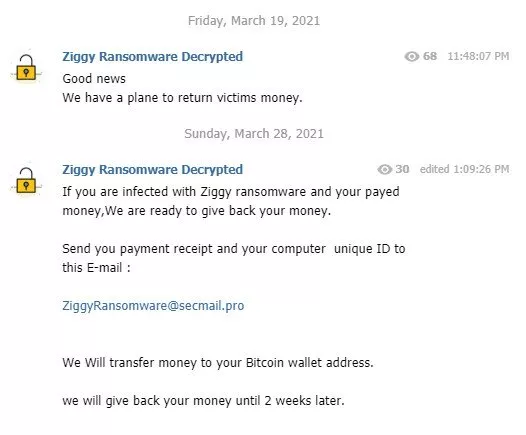 Оператор биткоин-вымогателя Ziggy вернет деньги своим жертвам