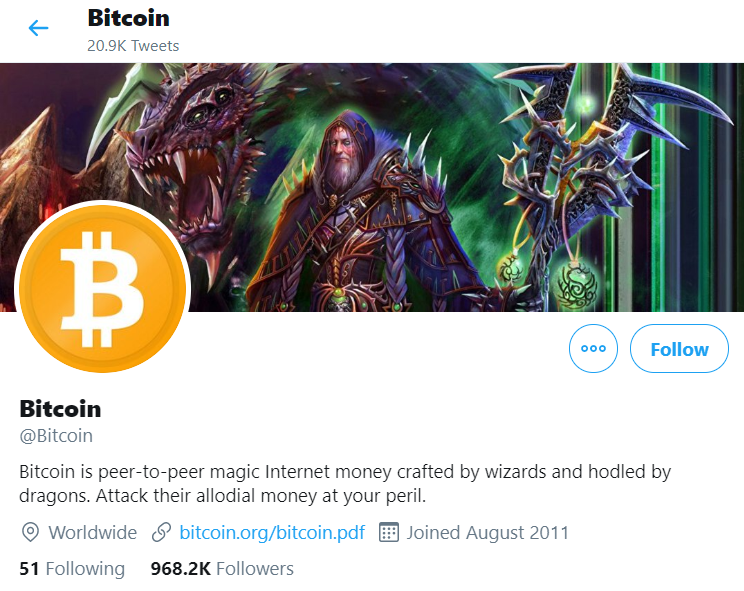 Twitter-аккаунт @Bitcoin снова поддерживает биткоин (BTC)