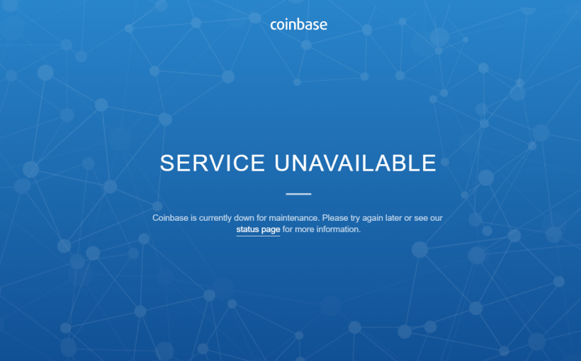 Сайт Coinbase недоступен уже несколько часов