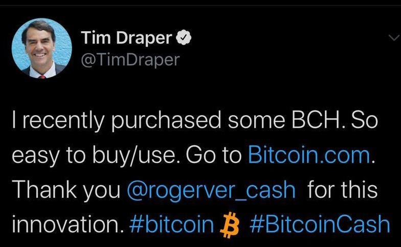 Пост Тима Дрейпера с поддержкой Bitcoin Cash оказался результатом взлома