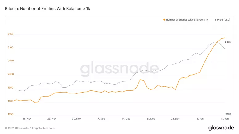 Glassnode: биткоин-киты воспользовались мощным откатом для наращивания позиций