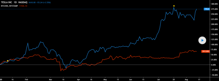 У американцев популярнее биткоина только Tesla