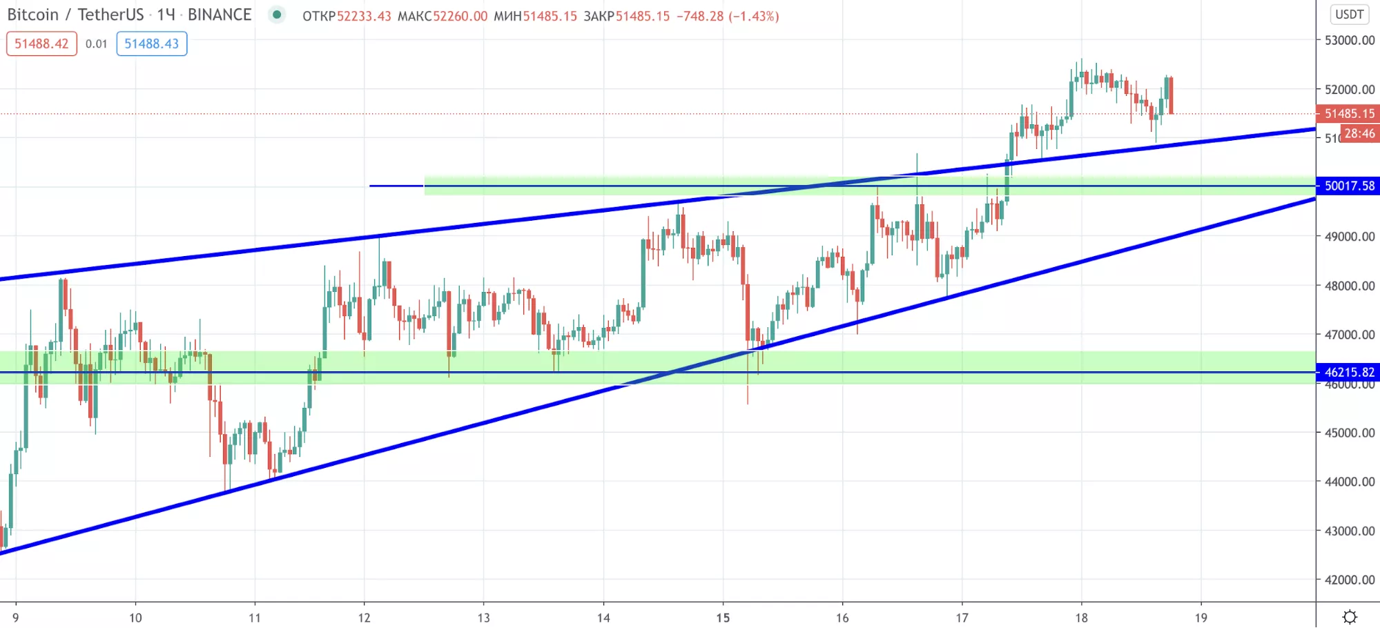 Трейдер рассказал о перспективах роста цены биткоина к $60 000