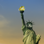 крипторынок гасит госдолг США статуя свободы биткоин statue of liberty bitcoins