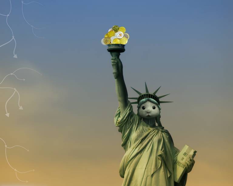 крипторынок гасит госдолг США статуя свободы биткоин statue of liberty bitcoins