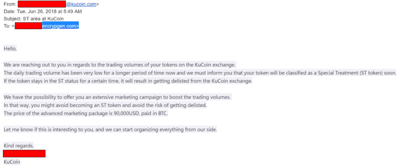 Несколько криптопроектов обвинили KuCoin в шантаже под угрозой делистинга