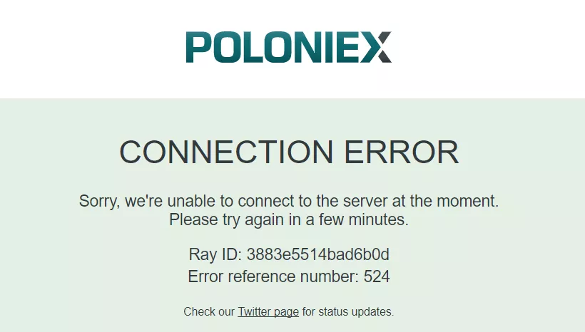 Биржа Poloniex ушла в офлайн